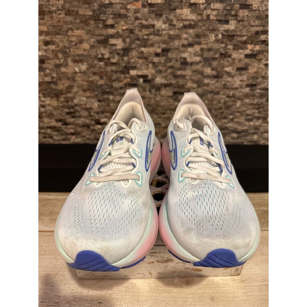 Brooks Glycerin 22 Womens Running Shoes White Blue Sneakers 120434 1B 110 Sz 8 - Picture 2 of 7